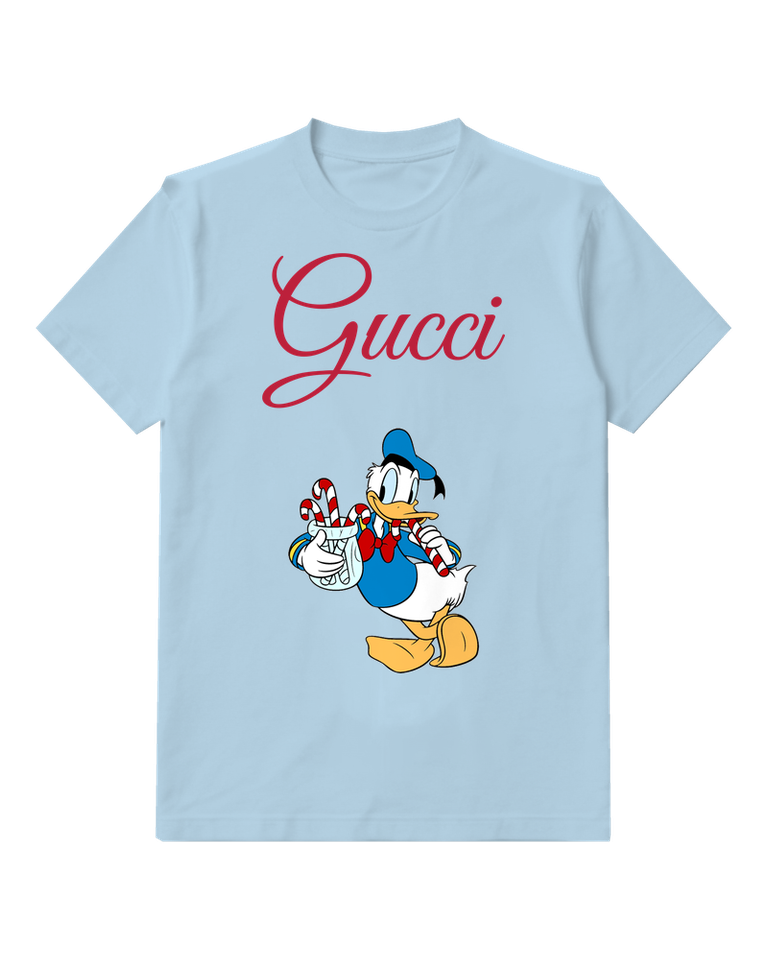 Sky Blue Candy Cane Sailor Duck Graphic T-Shirt - front product view