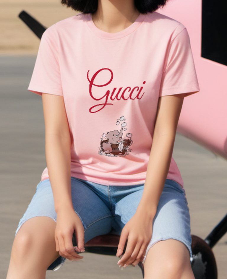 Blush Pink Elephant Bubble Bath Graphic T-Shirt - styled view 4