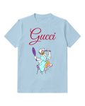 Sky Blue Bathrobe Mirror Duck Graphic T-Shirt - front product view