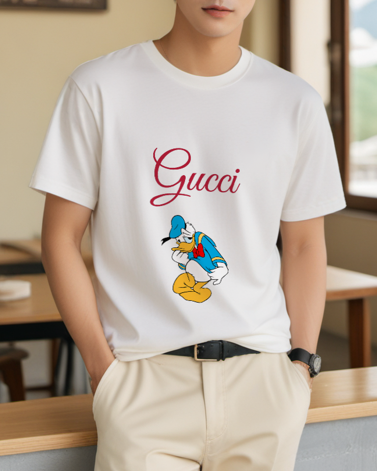 Ivory Thoughtful Seated Sailor Duck Graphic T-Shirt - styled view 1