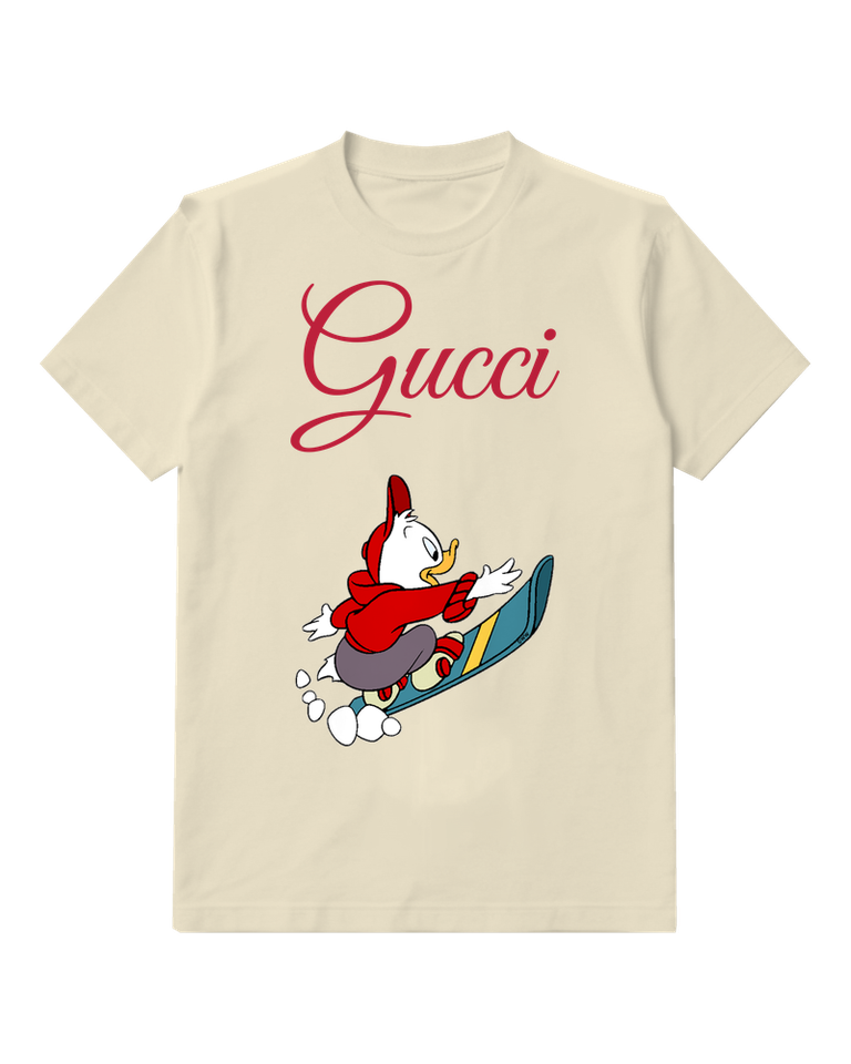 Ivory Red Jacket Snowboard Duck Graphic T-Shirt - front product view