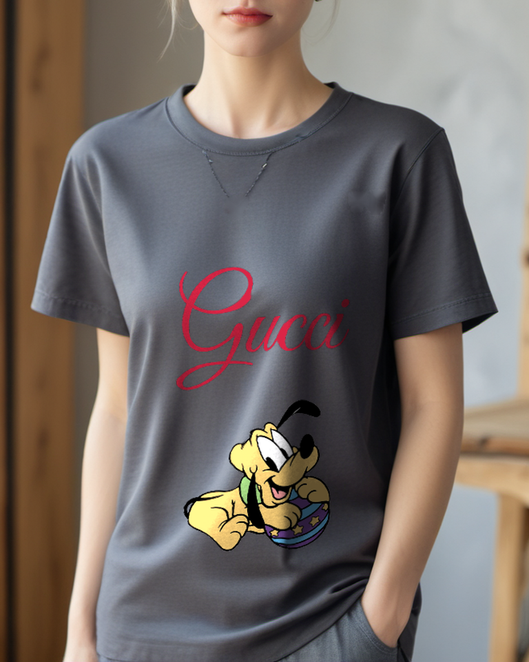 Charcoal Gray Star Ball Puppy Graphic T-Shirt - styled view 4