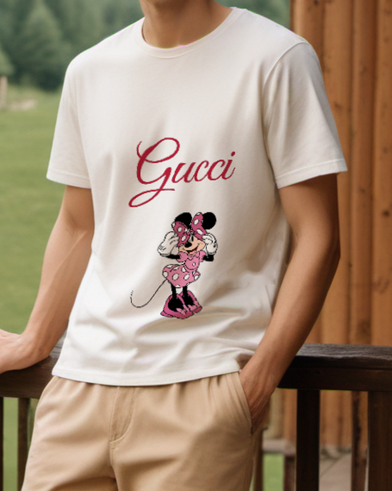 Ivory Bow Adjusting Polka Dot Mouse Graphic T-Shirt - styled view 3