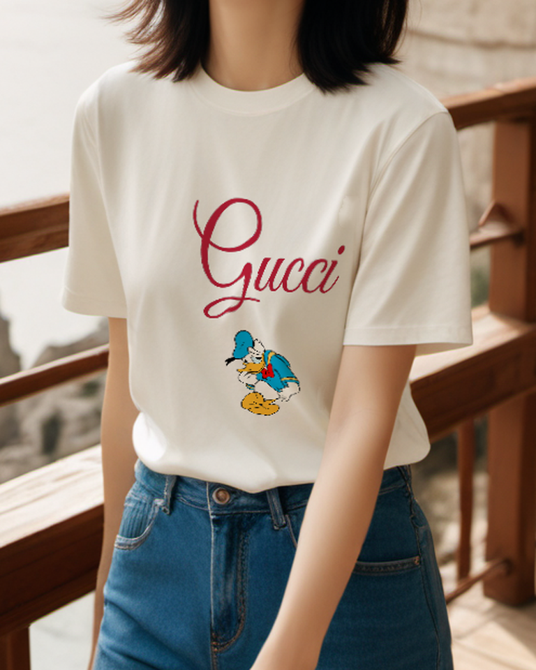 Ivory Thoughtful Seated Sailor Duck Graphic T-Shirt - styled view 2