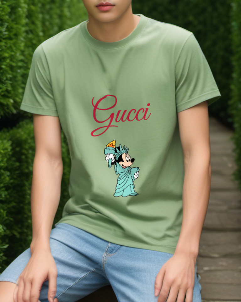 Sage Green Liberty Torch Mouse Graphic T-Shirt - styled view 4