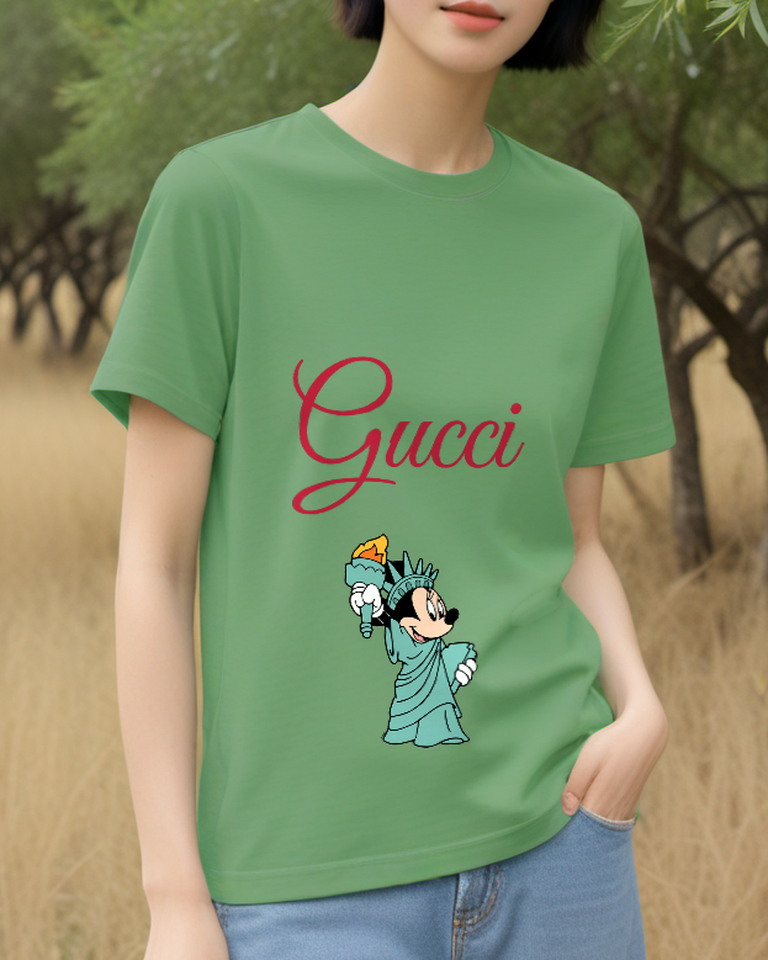 Sage Green Liberty Torch Mouse Graphic T-Shirt - styled view 5