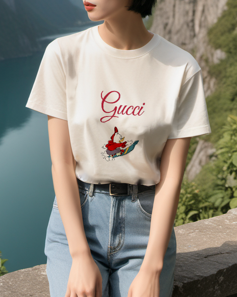 Ivory Red Jacket Snowboard Duck Graphic T-Shirt - styled view 3