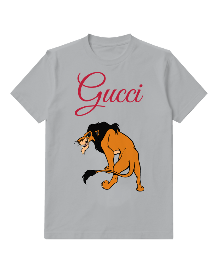 Light Gray Black Mane Prowling Lion Graphic T-Shirt - front product view