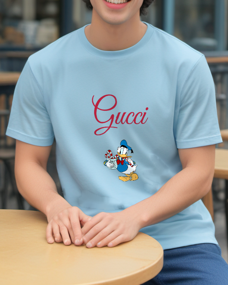 Sky Blue Candy Cane Sailor Duck Graphic T-Shirt - styled view 5