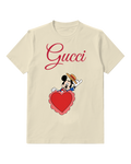 Ivory Mouse Behind Red Heart Graphic T-Shirt - front product view