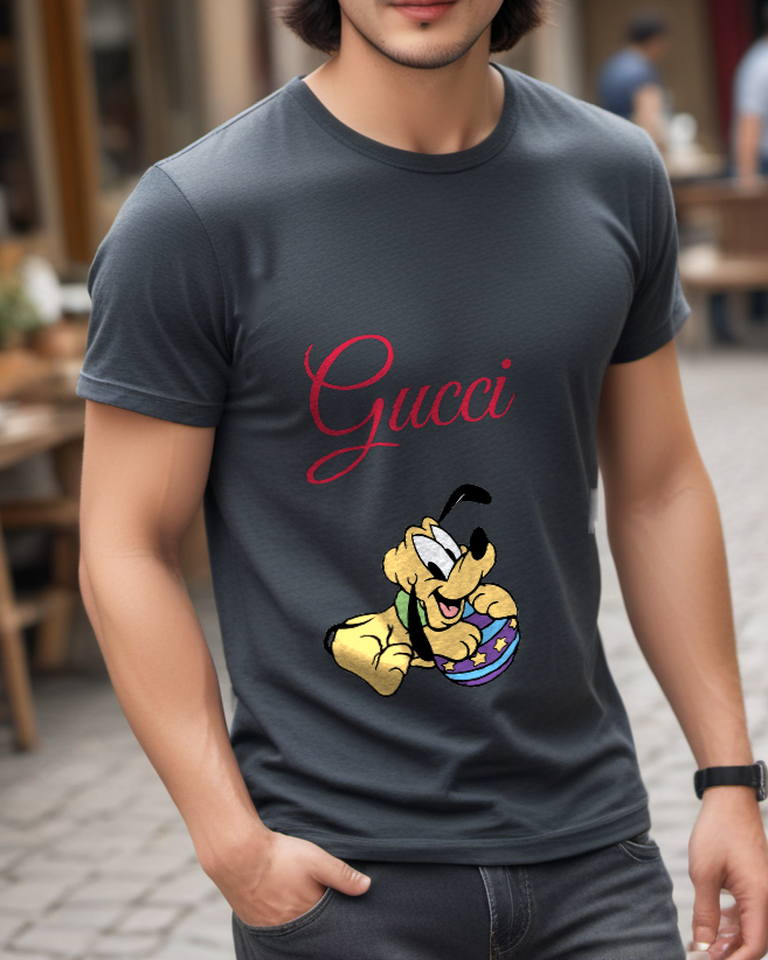 Charcoal Gray Star Ball Puppy Graphic T-Shirt - styled view 5