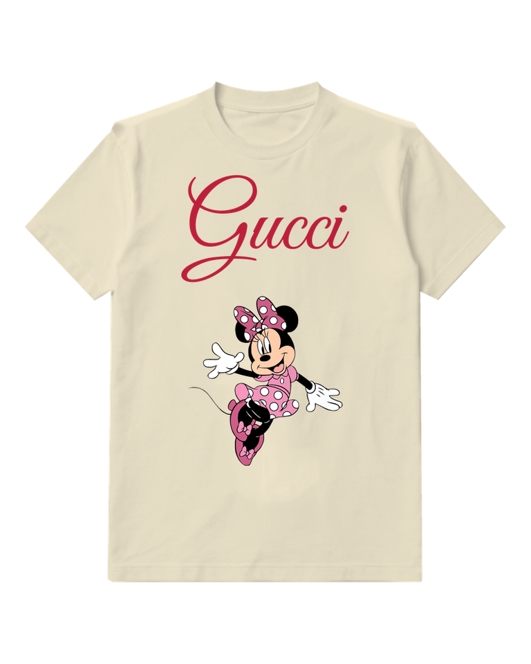 Ivory Pink Polka Dot Dance Mouse Graphic T-Shirt - front product view