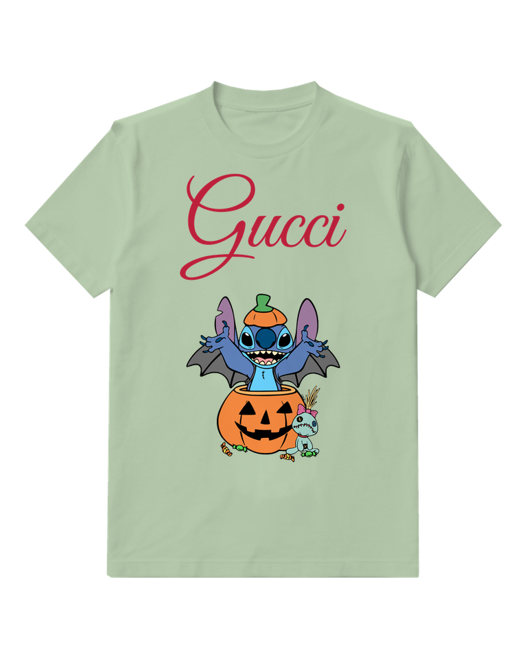 Sage Green Winged Pumpkin Creature Graphic T-Shirt - front product view