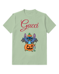 Sage Green Winged Pumpkin Creature Graphic T-Shirt - front product view