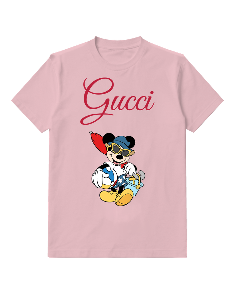 Blush Pink Pirate Sword Mouse Graphic T-Shirt - front product view