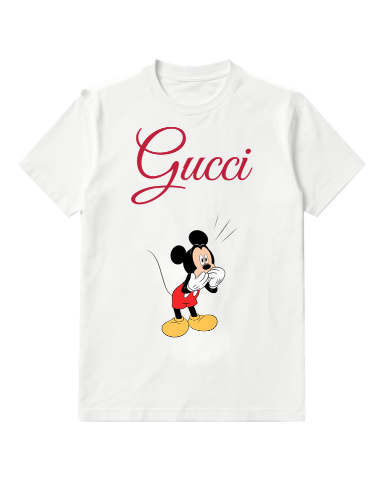 White Thoughtful Mouth Glove Mouse Graphic T-Shirt - front product view