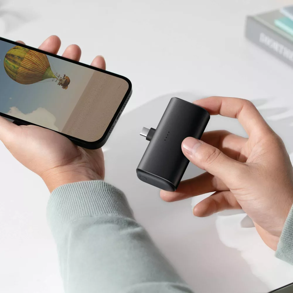 Pocket Power Bank 5000mAh 22.5W Fast Charging Foldable Built-in USB-C Plug PIQ3.0 PD QC SCP Protocol Ultra Compact Cable-Free Portable External Battery