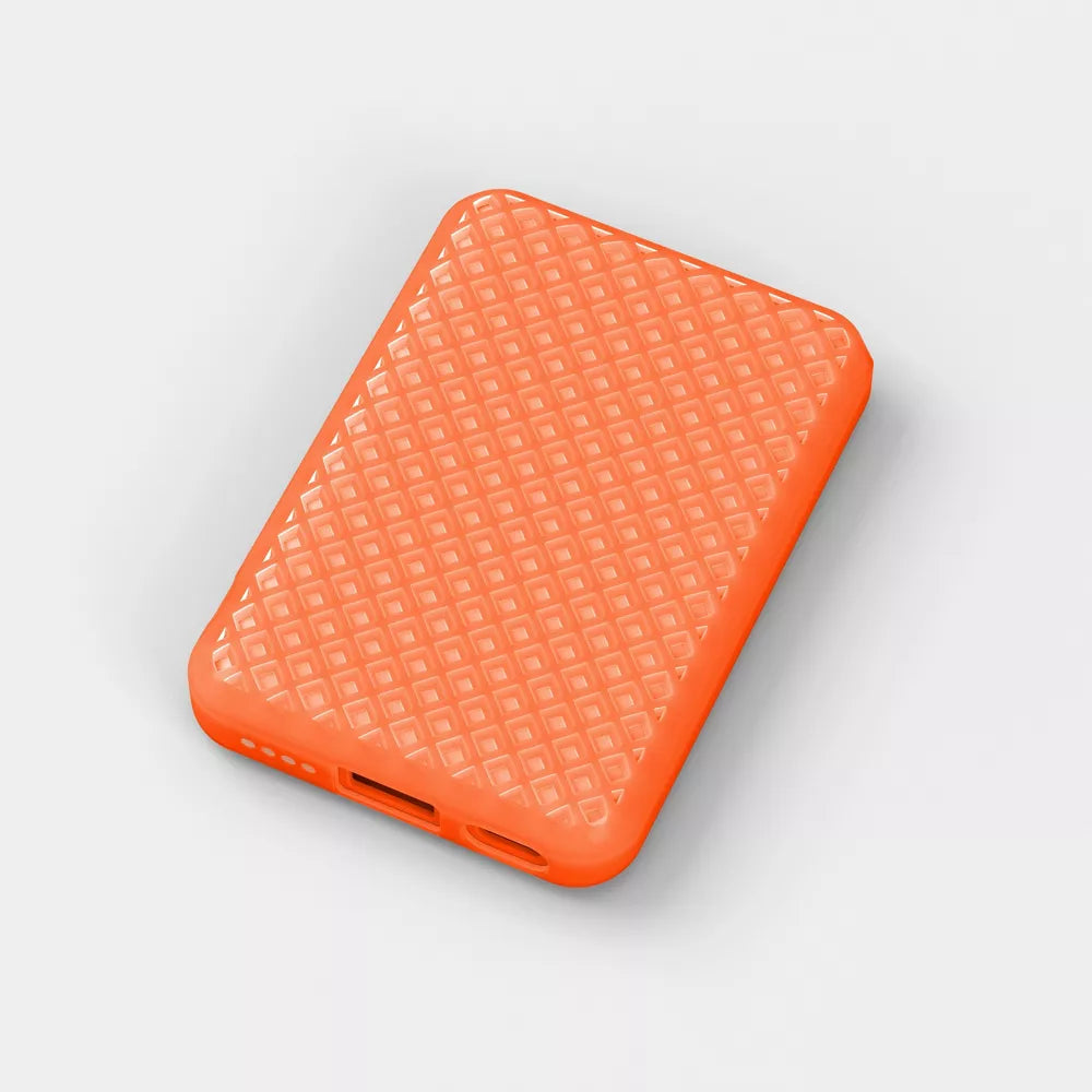 Jelly Translucent Portable Power Bank 5000mAh Pocket Size Lightweight External Battery Pack Multi Color Matte Anti-Slip Grid Surface