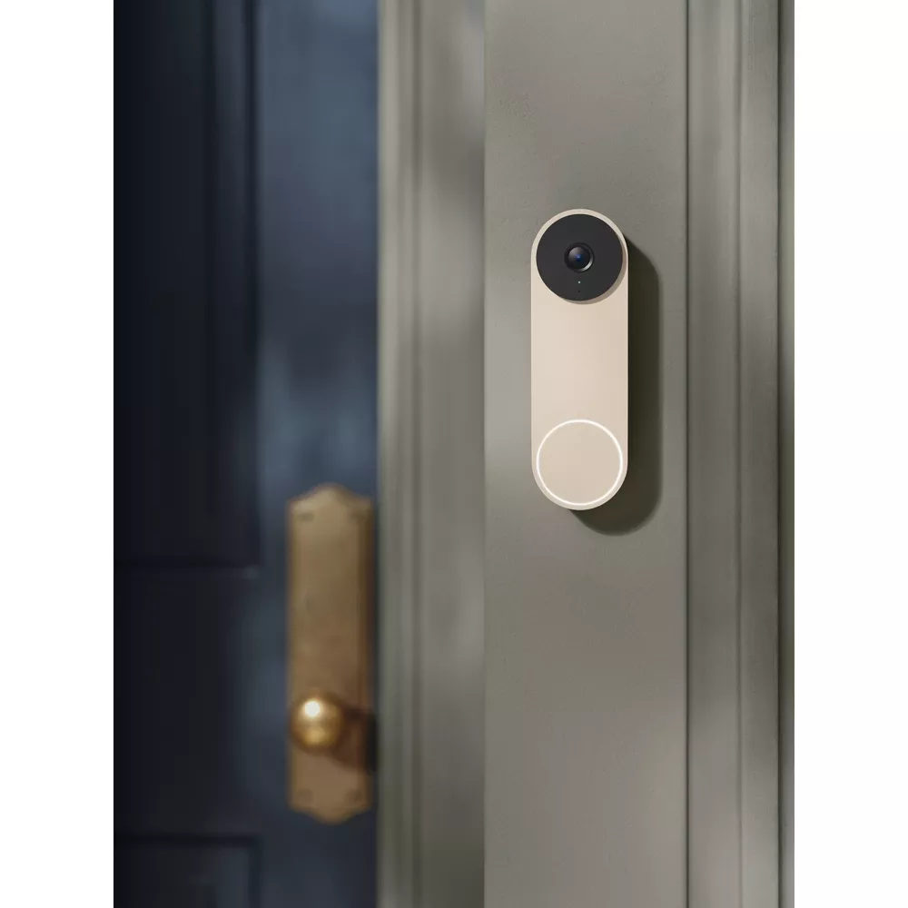 Wired 3rd Gen Smart Video Doorbell 2K HDR High Resolution 166° Ultra Wide View Gemini AI Recognition Two-Way Audio 24/7 Continuous Recording Human Package Vehicle Animal Detection Compatible with Smart Home System