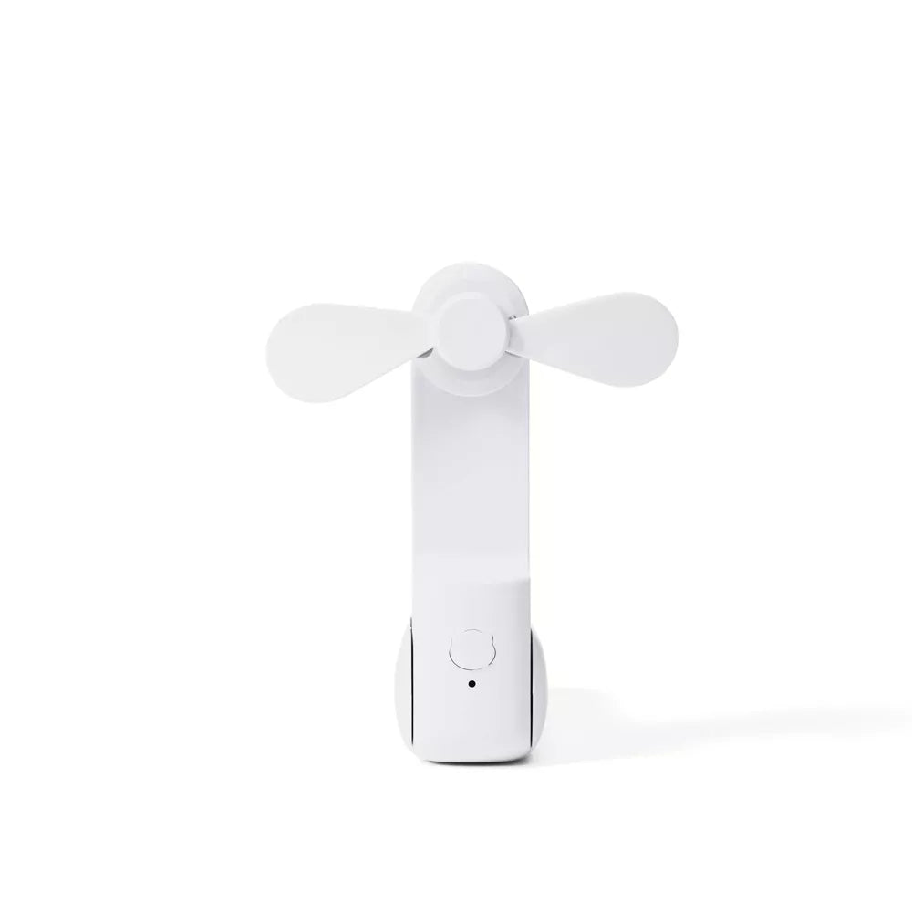 Foldable Handheld Mini Fan Two-Blade Portable Cooling Fan Built-in Rechargeable Battery Type-C One Button Control Pocket Fan for Travel Outdoor