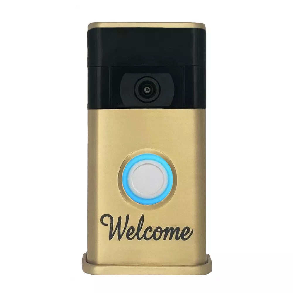 Solid Brass Decorative Cover for 2nd Gen Video Doorbell Weather Resistant Handcrafted Protective Faceplate Easy Quick Installation Multi Finish Options