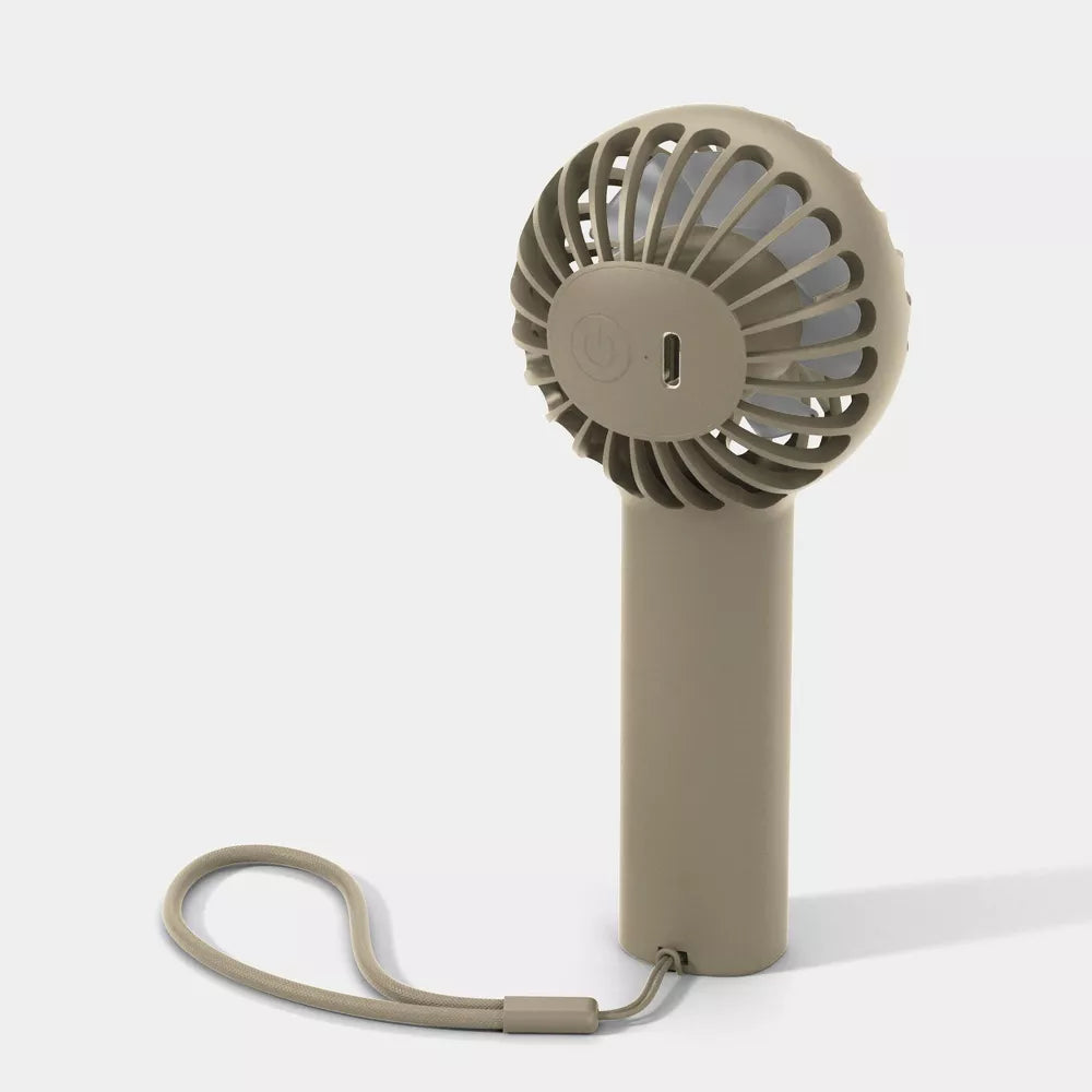 Rechargeable Handheld Mini Fan 3 Adjustable Wind Speeds USB-C Charging Up To 7 Hours Runtime Compact Portable Cooling Fan with Anti-Lost Lanyard