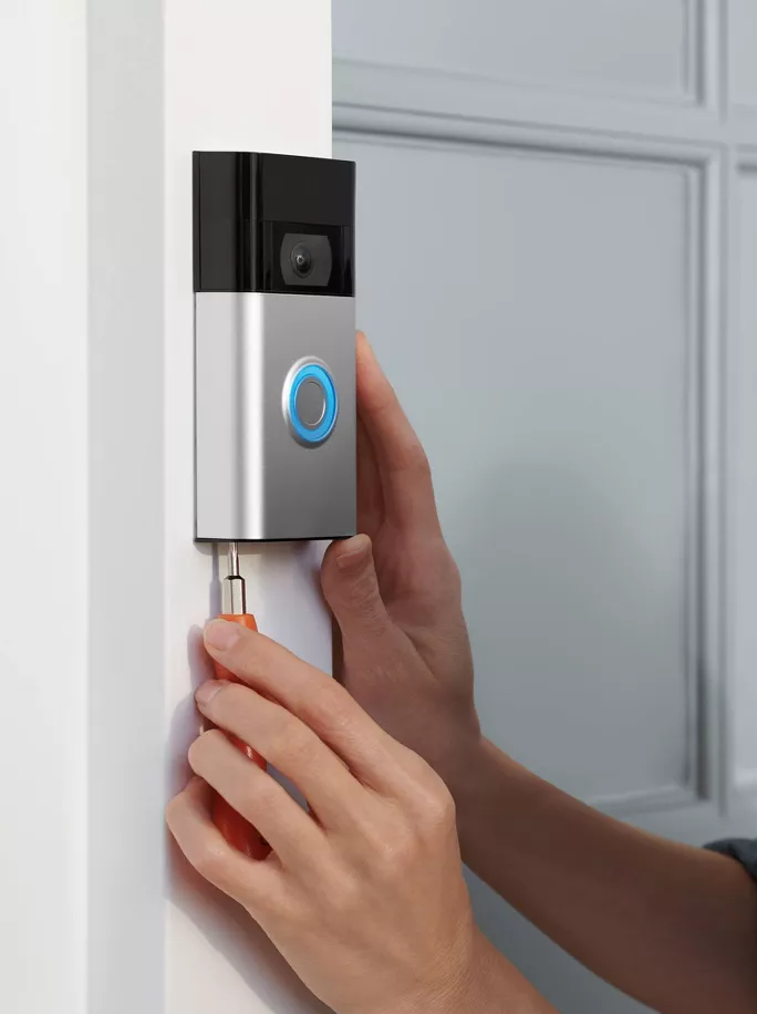 Wireless Battery Powered 1080P HD Video Doorbell Infrared Night Vision Custom Motion Zones Two-Way Audio Quick Preset Replies Alexa Compatible Smart Security Doorbell