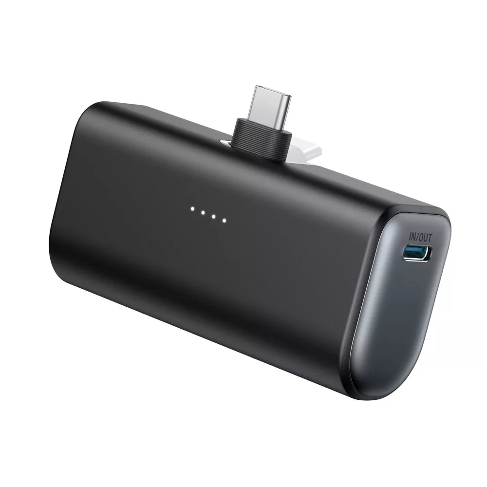 Pocket Power Bank 5000mAh 22.5W Fast Charging Foldable Built-in USB-C Plug PIQ3.0 PD QC SCP Protocol Ultra Compact Cable-Free Portable External Battery