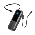25000mAh 165W High Power Portable Power Bank 3×100W USB-C Ports Built-in Retractable Type-C Cables Digital Display Charge 4 Devices Simultaneously Airline-Safe External Laptop Battery Pack