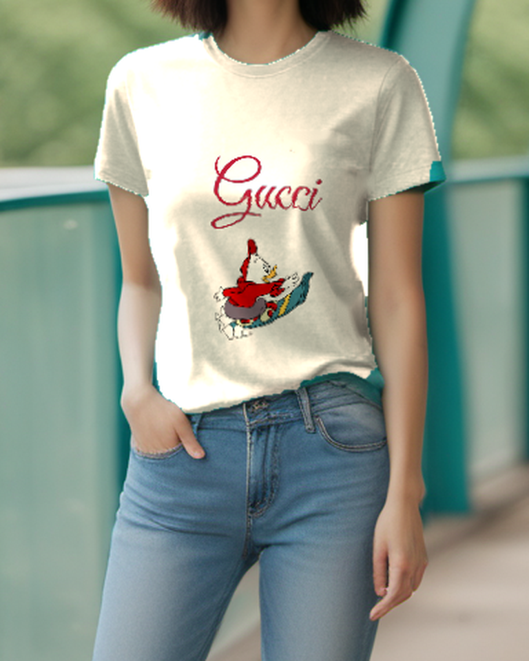 Ivory Red Jacket Snowboard Duck Graphic T-Shirt - styled view 2