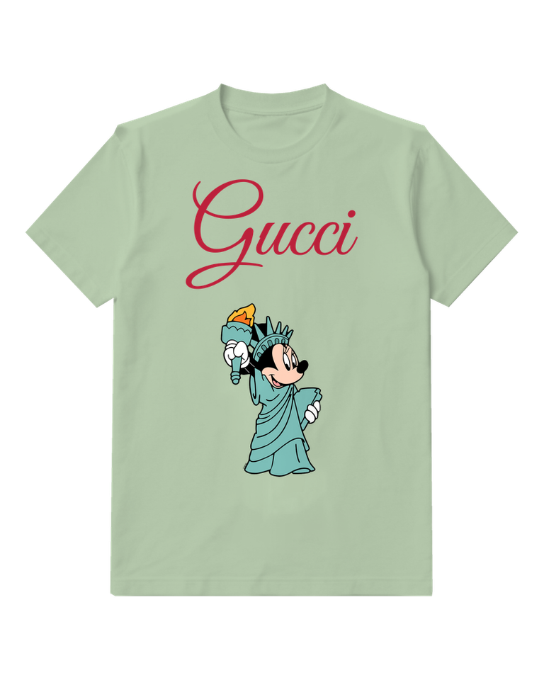 Sage Green Liberty Torch Mouse Graphic T-Shirt - front product view
