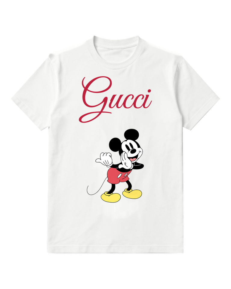 White Open Arms Red Shorts Mouse Graphic T-Shirt - front product view