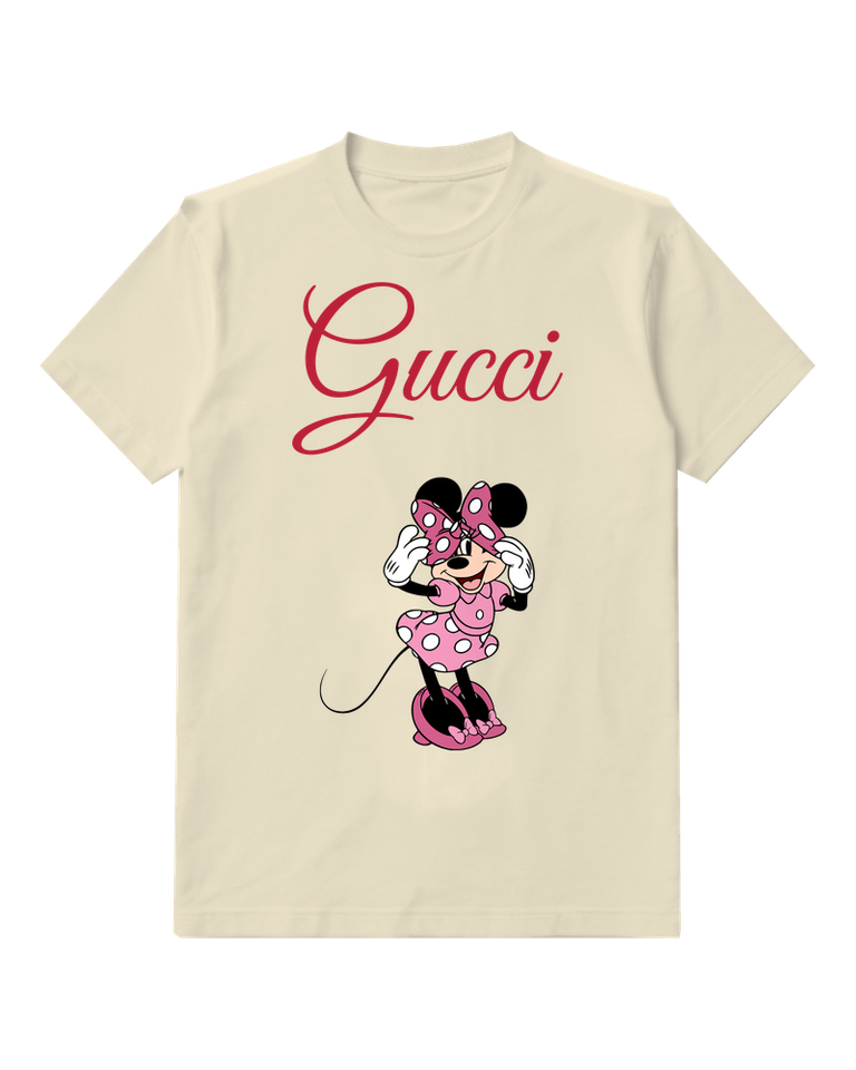 Ivory Bow Adjusting Polka Dot Mouse Graphic T-Shirt - front product view