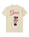 Ivory Bow Adjusting Polka Dot Mouse Graphic T-Shirt - front product view