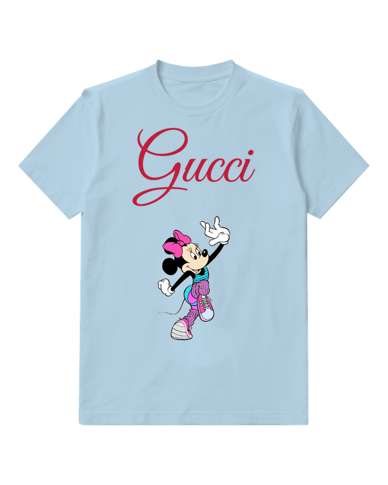 Sky Blue Headband Workout Mouse Graphic T-Shirt - front product view