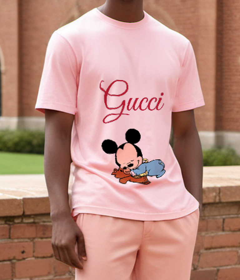 Blush Pink Sleeping Mouse Teddy Graphic T-Shirt - styled view 3