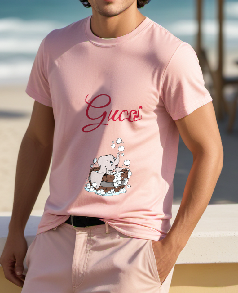 Blush Pink Elephant Bubble Bath Graphic T-Shirt - styled view 3