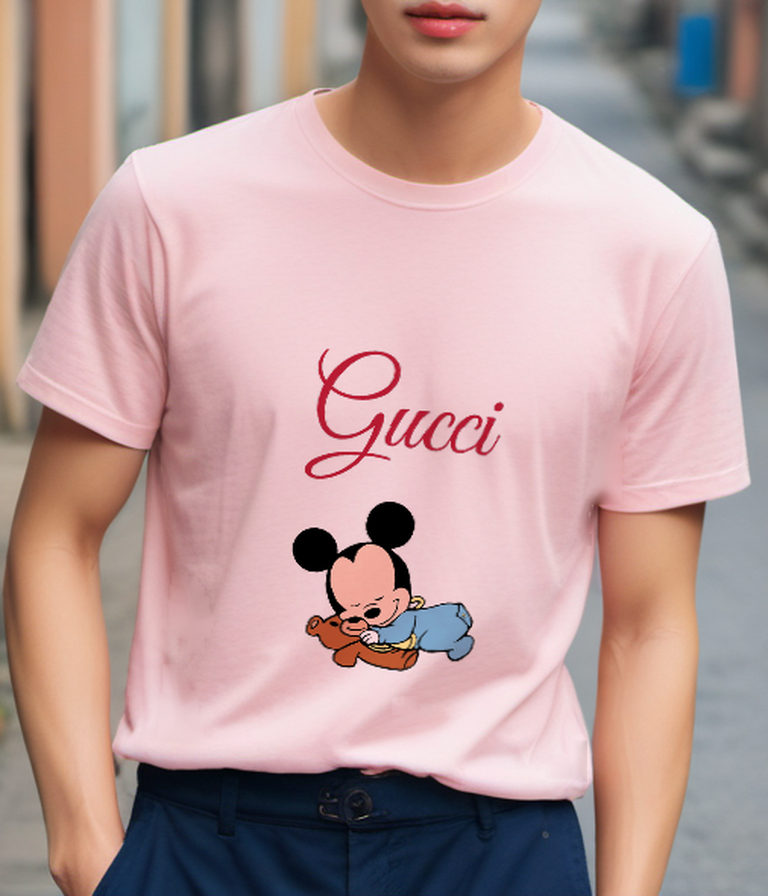 Blush Pink Sleeping Mouse Teddy Graphic T-Shirt - styled view 5
