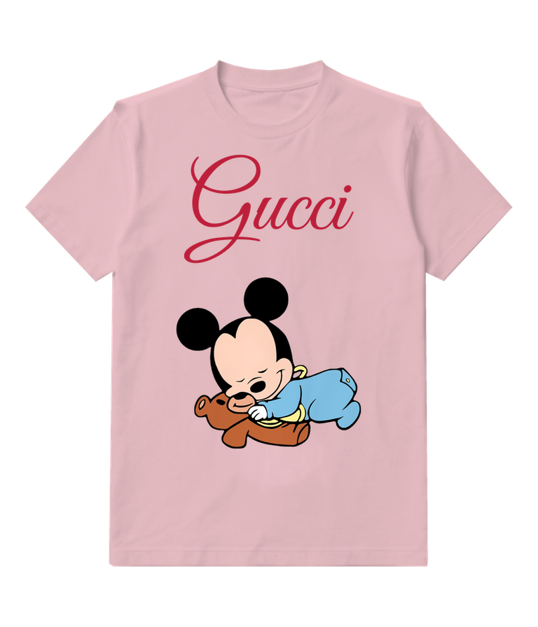 Blush Pink Sleeping Mouse Teddy Graphic T-Shirt - front product view