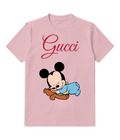 Blush Pink Sleeping Mouse Teddy Graphic T-Shirt - front product view