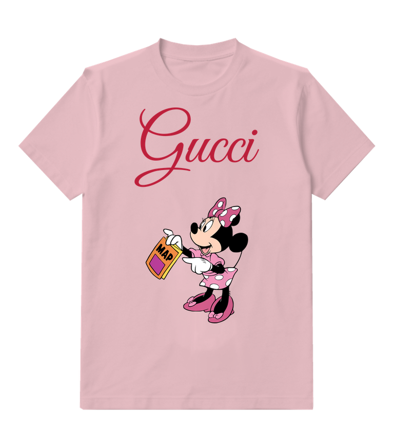 Blush Pink Polka Dot Mouse Map Graphic T-Shirt - front product view