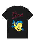 Black Bright Yellow Fish Portrait Graphic T-Shirt - front product view