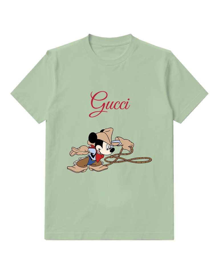 Sage Green Lasso Cowboy Mouse Graphic T-Shirt - front product view