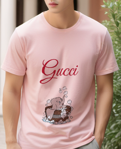 Blush Pink Elephant Bubble Bath Graphic T-Shirt - styled view 1